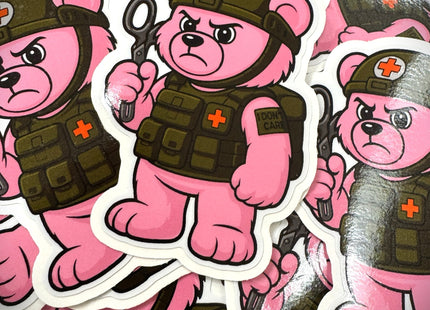 Dead Inside Bear - IDFC BEARS - 3.75" Sticker - Pink