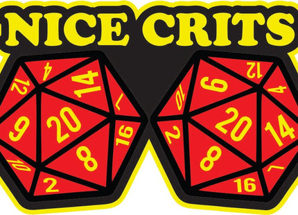 STICKER - Nice Crits D&D - Roll a set of Natural 20 - STICKER
