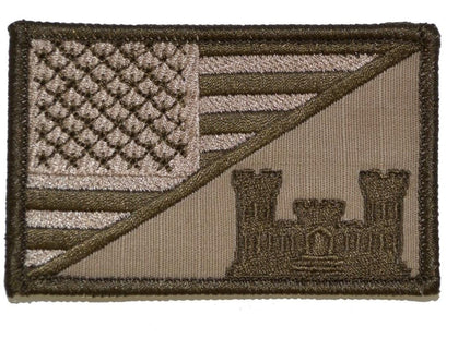 Army Engineer Castle USA Flag - 2.25x3.5 Patch