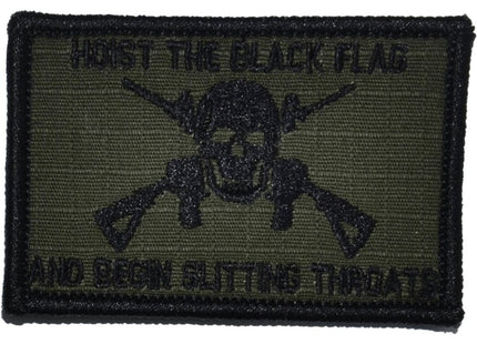 Hoist The Black Flag and Begin Slitting Throats Jolly Roger - 2x3 Patch