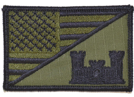 Army Engineer Castle USA Flag - 2.25x3.5 Patch