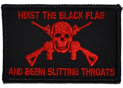 Hoist The Black Flag and Begin Slitting Throats Jolly Roger - 2x3 Patch