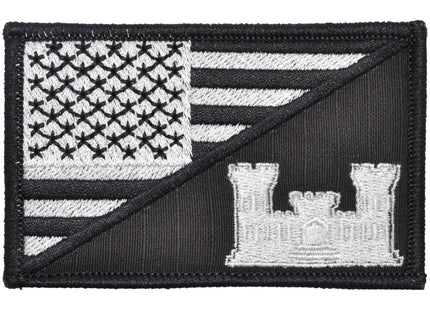 Army Engineer Castle USA Flag - 2.25x3.5 Patch
