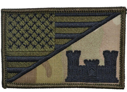 Army Engineer Castle USA Flag - 2.25x3.5 Patch