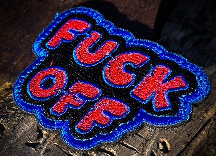 Fuck Off Fully Embroidered Cut to shape Patch - 3" Patch