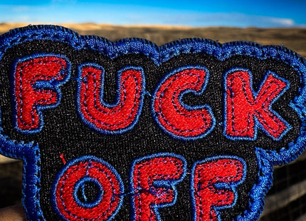 Fuck Off Fully Embroidered Cut to shape Patch - 3" Patch
