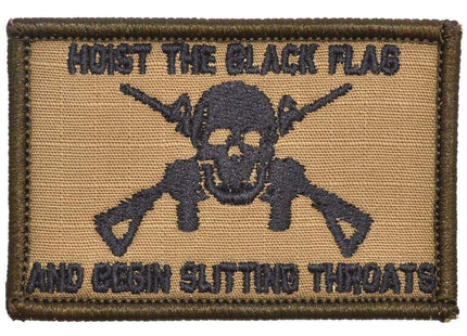 Hoist The Black Flag and Begin Slitting Throats Jolly Roger - 2x3 Patch