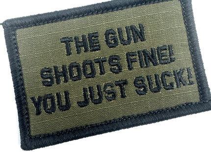 As Seen on Socials - The Gun Shoots Fine You Just Suck! - 2x3 Patch - Multiple Variants