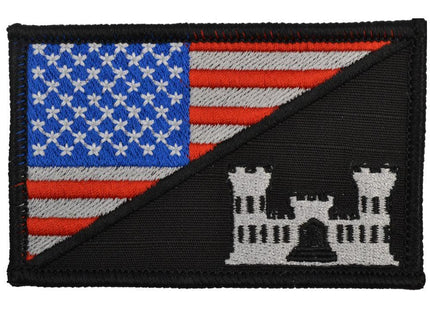 Army Engineer Castle USA Flag - 2.25x3.5 Patch