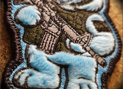 Zero Fucks Bear - IDFC BEARS - 4" Fuzzy Embroidered Patch - Blue