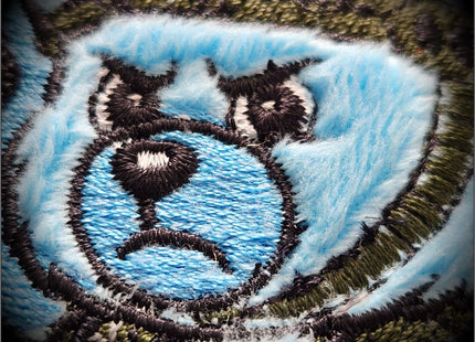 Zero Fucks Bear - IDFC BEARS - 4" Fuzzy Embroidered Patch - Blue