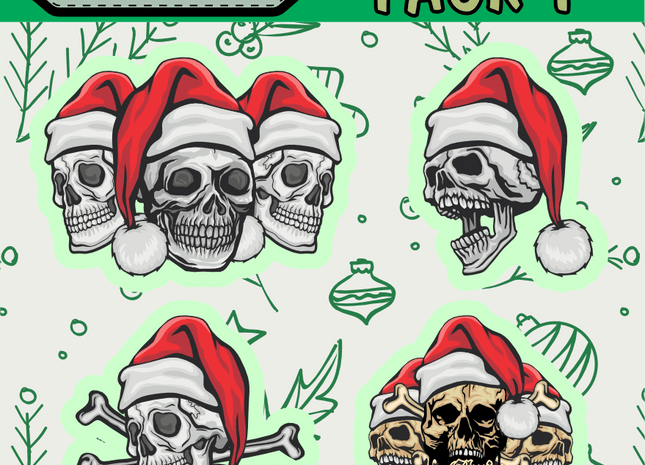 Mini Morale - Christmas Skulls Patch Pack 1