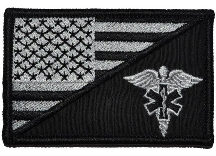 EMT Caduceus Star of Life USA Flag - 2.25x3.5 Patch