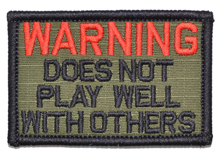 WARNING: Does Not Play Well With Others - 2x3 Patch