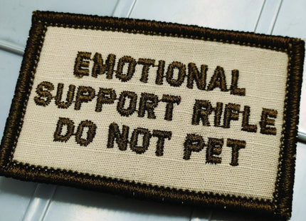 As Seen on Socials -Emotional Support Rifle Do Not Pet - 2x3 Patch - Desert Tan w/Coyote