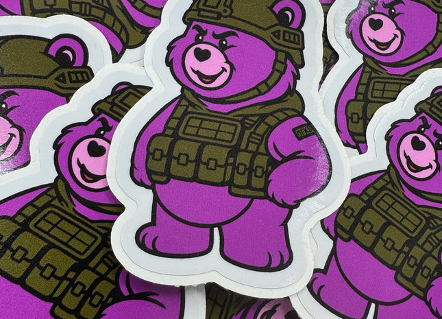 Operation Over It Bear - IDFC BEARS - 3.75" Sticker - Purple