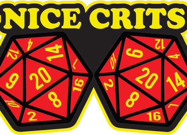 STICKER - Nice Crits D&D - Roll a set of Natural 20 - STICKER