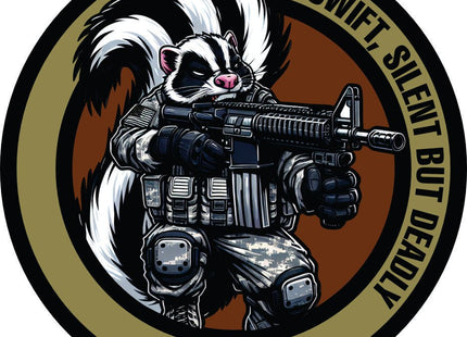 "Street Cat Collection" Patch 4 - "Swift, Silent But Deadly" - Tactical Skunk - 3.5" Sticker